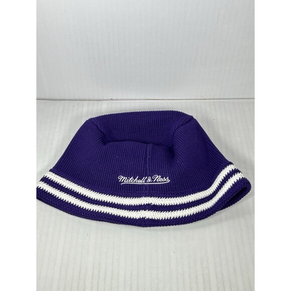 Mitchell & Ness Los Angeles Lakers NBA Knucket Knit Bucket Hat Cap Purple NEW - Picture 2 of 3